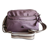 Bolsa Feminina Transversal Média Nylon Divisórias Cor Preta