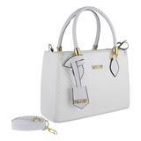 Bolsa Feminina Transversal Tote Tiracolo Alça Transversal 3d Cor Branco
