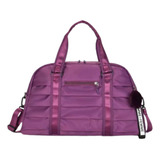 Bolsa Feminina Trichique Blogueira Esportiva Academia Chaveiro Cor Roxo Desenho Do Tecido Liso