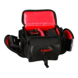 Bolsa Fotográfica Canon Case Câmera Dslr Lentes Com Bolsos