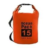 Bolsa Impermeável 15 LITROS Saco Mochila Estanque Pesca Mergulho Trilha Praia Piscina à Prova D água LARANJA