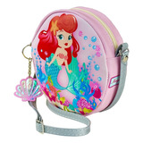 Bolsa Infantil Menina Sereia Magicc Bolsas Mi 223 Acambamento Dos Ferragens Níquel Cor Rosa Correia De Ombro Prateado