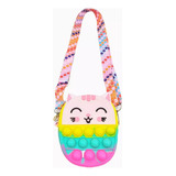 Bolsa Infantil Pop It Carinha De Gatinho Rosa Liso