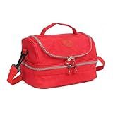 Bolsa Lancheira Nécessaire Térmica Marmita Viagem 2 Aberturas Unissex Vermelho 