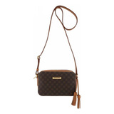 Bolsa Luz Da Lua Tiracolo Média Monograma Mocca Fe 101044 Cor Preto