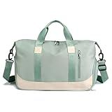 Bolsa Mala De Mão Feminina Grande Transversal Viagem Espaçosa 10 Kg Bordo Rigida Zíper Academia Necessaire Passeio Espaçosa -Verde-