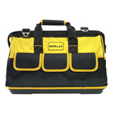 Bolsa Mala Ferramentas Fundo Borracha 16 Bolsos Eletricista Cor Preto E Amarelo Epm Tools