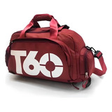Bolsa Mala Mochila T60 Academia Bagagem Viagem Acambamento Dos Ferragens Metal Cor Vermelho Cor Da Correia De Ombro Cor Da Bolsa Desenho Do Tecido Liso