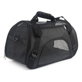 Bolsa Mala Transporte De Cães Gatos Pet Para Viagens Média Cor Preto