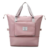 Bolsa Mala Viagem Academia Impermeável Expansiva Dobrável Cor Rose