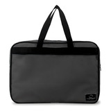 Bolsa Maleta Porta Documento Pasta De Mao Cor Cinza Desenho Do Tecido Liso Com Marca