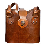 Bolsa Mateira Feminina Luxo Caramelo 1 Litro Chimarrão Couro