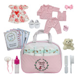 Bolsa Maternidade Enxoval 19 Itens Rosa Bebê Reborn Luxo