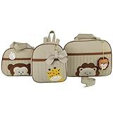 BOLSA MATERNIDADE MENINO 3 PEÇAS SAFARI BEGE