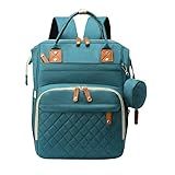 Bolsa Maternidade Mochila Impermeável Multifuncional Espaçosa Para A Mamãe E O Bebê Com Bolsos Para Mamadeira E Porta Chupetas Verde 