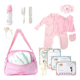 Bolsa Maternidade Rosa Com Pagão E Acessórios Com 3 Fraldas