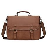 Bolsa Mensageiro De Couro Para Homens Pasta Vintage Para Laptop De 15 6 Polegadas Bolsa De Ombro Grande Para Laptop Para Negócios Viagens