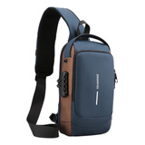 Bolsa Mochila Anti Furto Tiracolo Pochete Transversal Usb