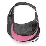 Bolsa Mochila De Transporte Animais De Pequeno Porte Ombro Único Cães E Gatos Rosa G