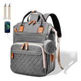 Bolsa Mochila Maternidade Impermeável Bebê Multifunção Cor Cinza escuro Desenho Do Tecido Nuvem