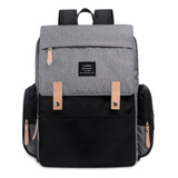 Bolsa Mochila Maternidade Land Luxury Preto Com Cinza
