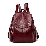 Bolsa Mochila Para Mulher Mochila Feminina Anti Roubo Moda Bolsa Couro Macio Modelo Vintage Versátil Mochila Feminina Pode Segurar O Tablet à Prova D água Viagem Trabalho Bolsa De Ombro Vermelho 