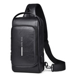 Bolsa Mochila Tiracolo Couro Transversal Bag Antifurto Usb