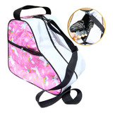 Bolsa Mochila Unicórnio Rosa lilás Patins Quad Retrô Inline