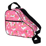 Bolsa mochila Unicórnio Rosa Patins Quad In Line Infantil