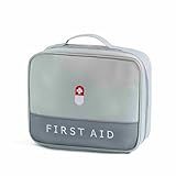 Bolsa Necessaire Estojo De Primeiros Socorros Eme Gência Organizador Porta Medicamentos Para Viagem Compacto CINZA 