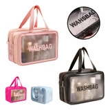 Bolsa Necessaire Impermeável Com 2 Divisórias Zíper Grande