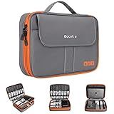 Bolsa Organizadora De Acessórios Eletrônicos De Viagem Com Camada Dupla 2 Bolsos Frontais Estojo De Transporte Tamanho Perfeito Para IPad IPhone Cabos Carregador Portátil Tablet 26 5 Cm 