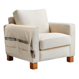 Bolsa Organizadora Lateral De Cama Porta Livro Óculos Lenço Cor Bege