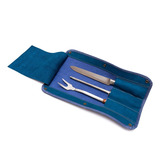 Bolsa Para Facas De Churrasco Pequeno 3 Bolsos Couro Bovino