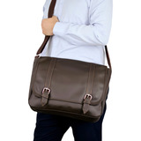 Bolsa Pasta Carteiro Masculina Marrom Executiva Notebook 189 Cor Marrom escuro