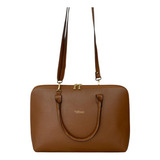 Bolsa Pasta Maleta Executiva Feminina Notebook Couro 3053 Cor Marrom Desenho Do Tecido Liso