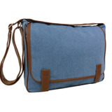 Bolsa Pasta Tiracolo Transversal Jeans Reforçada Notebook