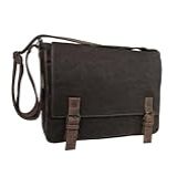 Bolsa Pasta Transversal Carteiro Notebook Laptop Em Lona Masculino Feminino -Marrom-
