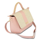 Bolsa Pequena Baú Couro Ecologico Rosa