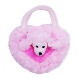 Bolsa Pink Pelúcia Cachorro Poodle Branco