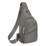Bolsa Pochete De Ombro Tiracolo Transversal Compacta Unissex 2 7l Com Compartimentos Organizados E Alça Ajustável Cor Cinza Marca Lorben