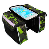 Bolsa Porta Celular Tipo Alforge Para Quadros Bicicletas Serve Celulares Até 6 3 Polegadas Cor Verde