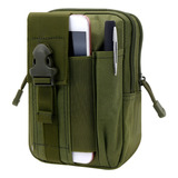 Bolsa Porta Treco Pochete Tatico Militar Cinto Molle Modular Cor Verde musgo Lisa Tokshop