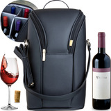 Bolsa Porta Vinho Taça Wine Bag Termica 4 Garrafas Premium