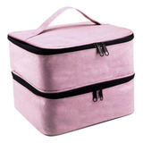 Bolsa Portátil Rosa Para Armazenamento De Esmaltes