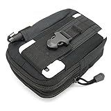 Bolsa Preta Masculina Cinto Cintura Tática Militar Camping Pochete Porta Objetos Celular Shows Eventos