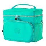 Bolsa Térmica De Mão Necessaire Marmita Marmiteira Frasqueira Lancheira Trabalho Comida Alimentos Impermeavel 2 Compartimentos Academia Fitness Verde 