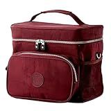 Bolsa Térmica De Mão Necessaire Marmita Marmiteira Frasqueira Lancheira Trabalho Comida Alimentos Impermeavel 2 Compartimentos Academia Fitness Vinho 