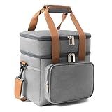 Bolsa Térmica Grande Espaçosa Dois Compartimentos Lancheira Para Marmita Passeio Escola Faculdade Trabalho Bolsa Para Marmita Cinza