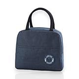 Bolsa Térmica Lancheira Marmiteira Reutilizável Trabalho Masculina Feminina Academia Prova De Vazamentos Azul 